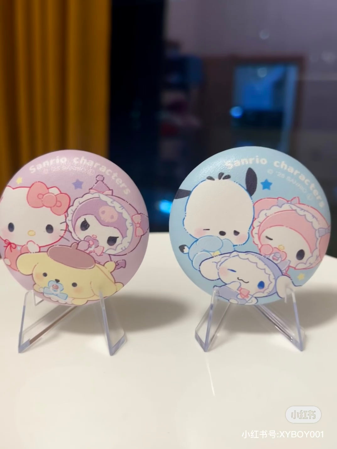 Sanrio|Mochimochi Tin Badges mystery bag/blind box/All 8 types|1pcs