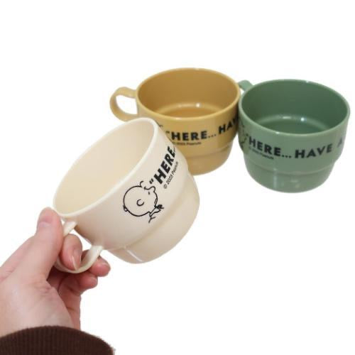 Snoopy|耐摔三色塑料三连杯/正反图案|每只约230ml