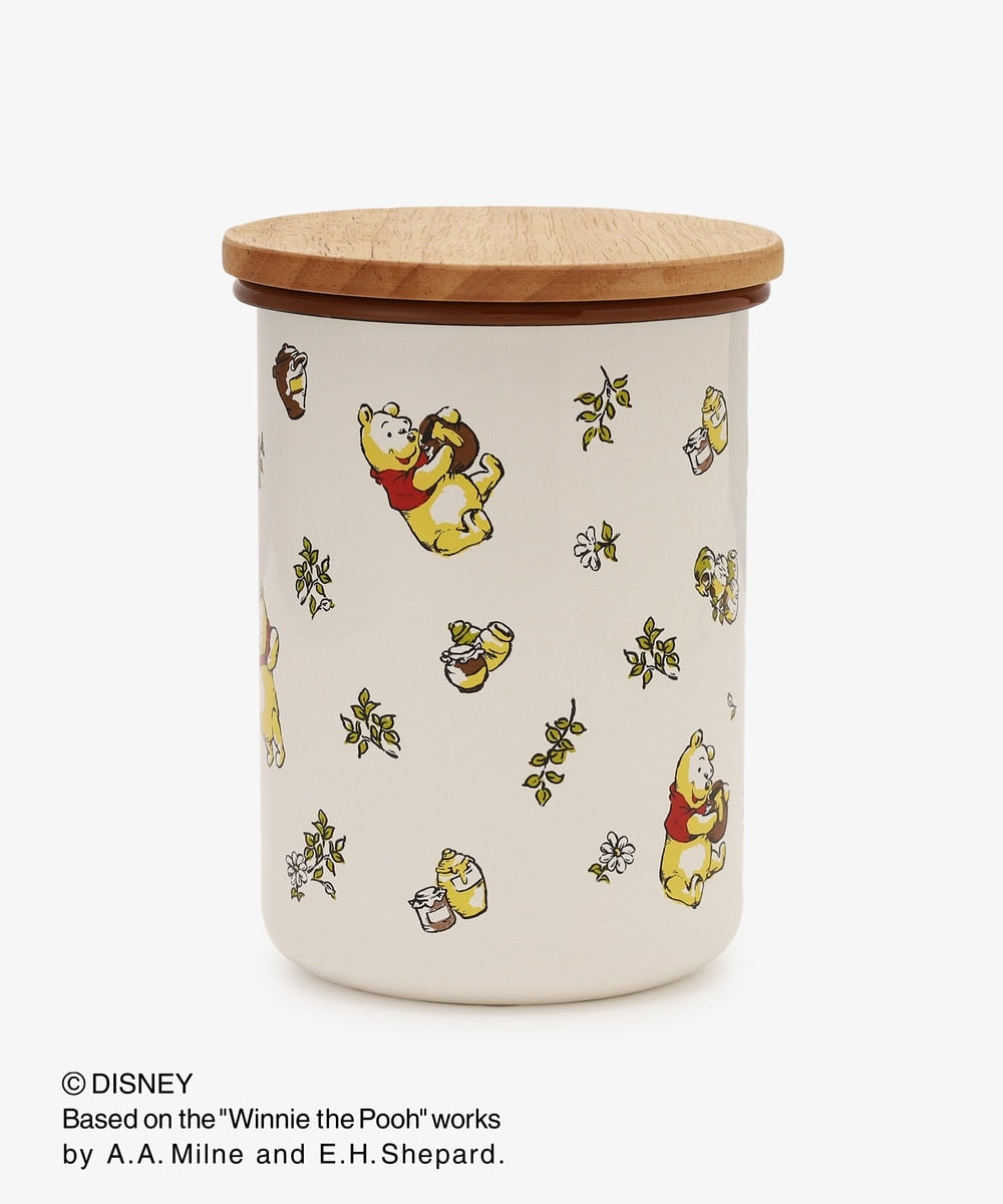 Disney|噗噗小熊维尼Afternoon Tea联名限定搪瓷木盖印花密封罐/封口很牢|约H14cm/直径10.5cm