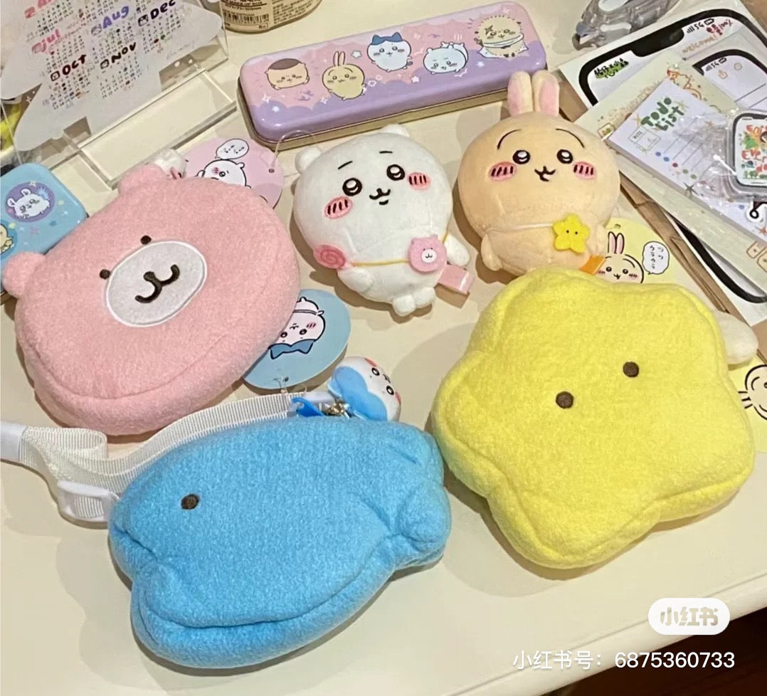 Chiikawa 吉伊卡哇|要背和宝宝一样的小包包/星星/小鱼/小熊斜背包/收纳包/拉链上也有宝宝/捏捏|约 H100 x W115 x D50