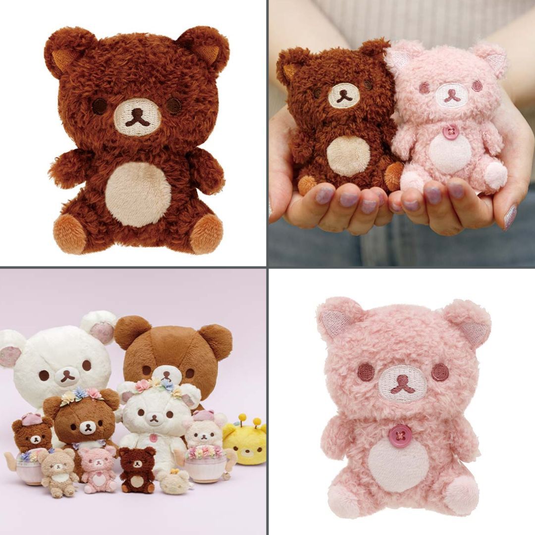 Rilakkuma轻松熊|花环茶会限定毛茸茸手玉公仔/玩偶|约80 x 70 x 40 mm