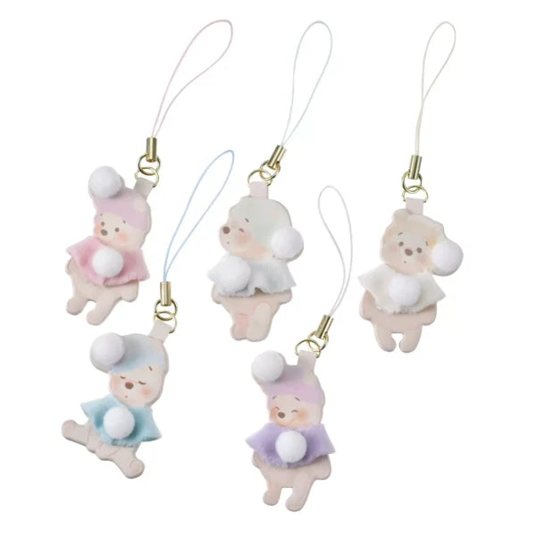 Disney迪士尼|White The Pooh Fruit Latte Color White Pooh/Blind box small pendant 东迪冬日限定水果拿铁色睡帽睡衣斗篷系列挂件吊饰盲盒/全5种|1枚入