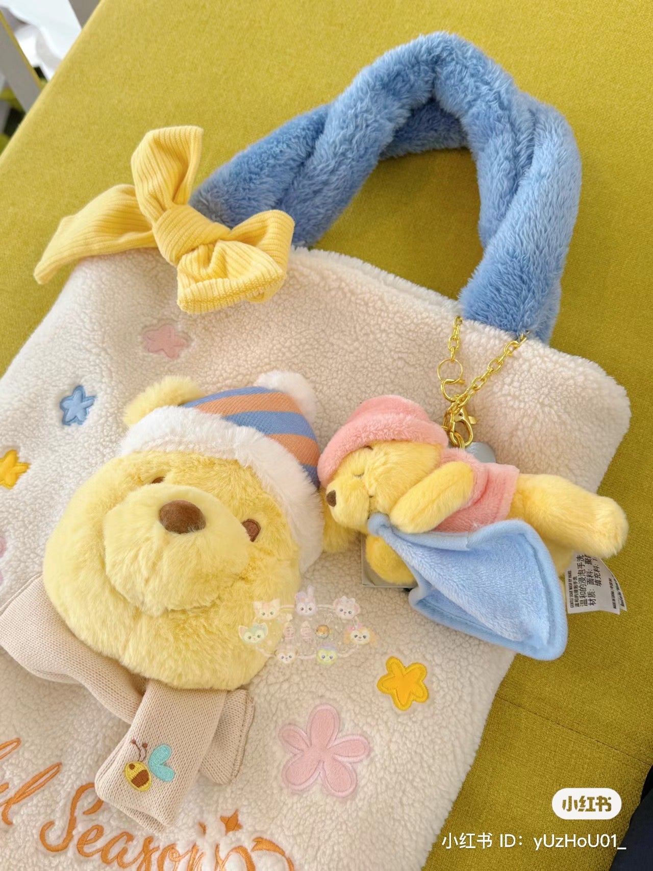 Disney SH|winnie the pooh冬日维尼和朋友们限定毛茸茸肩背包/单肩包