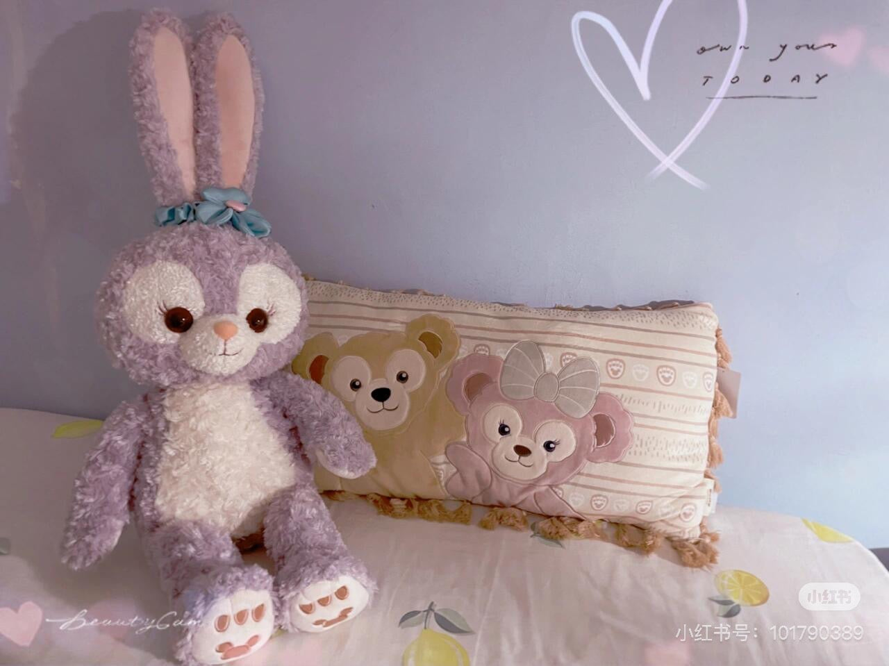 Disney SH|达菲雪莉玫流苏绒面长方形抱枕/靠枕/正反面都可爱