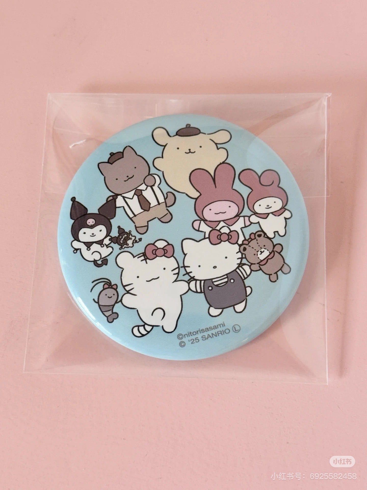 Sanrio|White Tiger and Black Tiger Prawn Character Can Badge mystery bag/blind box/All 9 types|1pcs