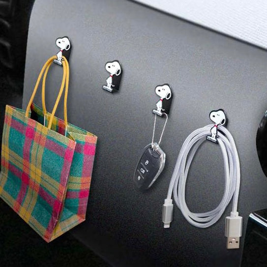 Snoopy|车用立体小物挂钩/收纳4枚组|约3.1 x 1.9 x 1.2 cm