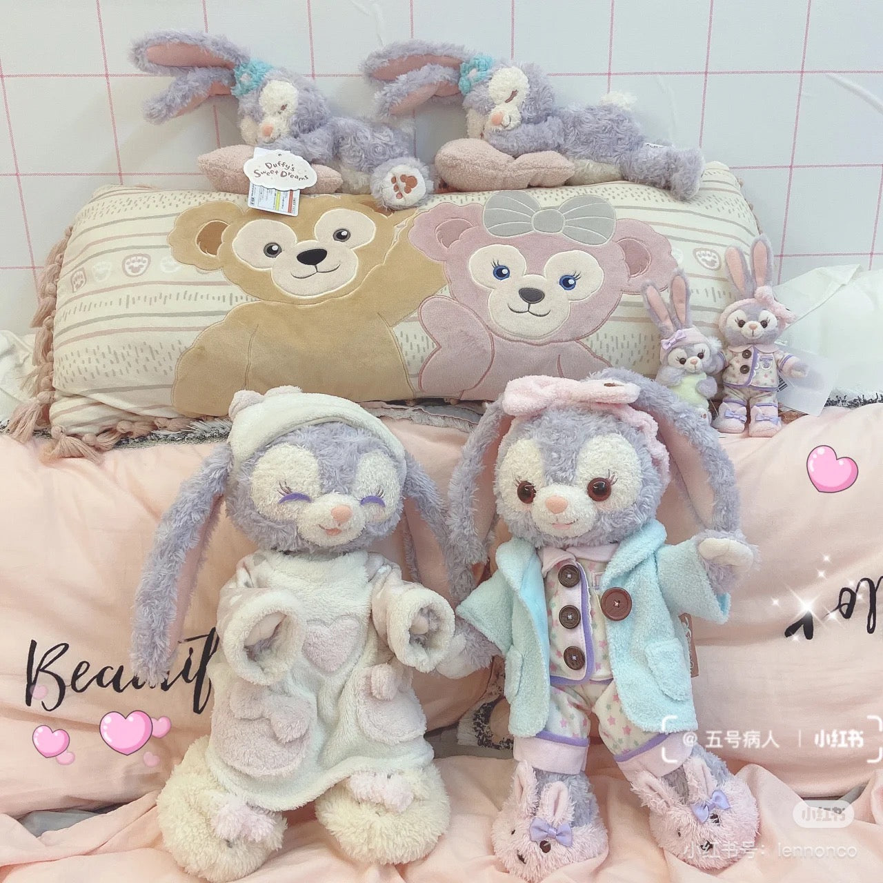 Disney SH|达菲雪莉玫流苏绒面长方形抱枕/靠枕/正反面都可爱