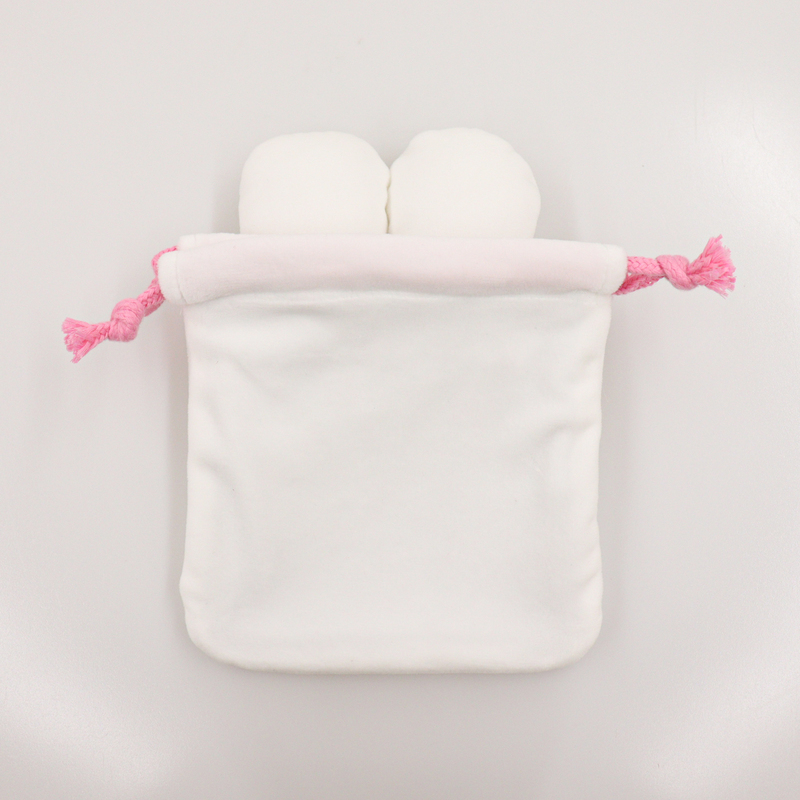 EstherBunny艾丝乐小兔|奶油兔脸型束口袋/巾着包/收纳袋/内里有也有兔兔图案|约H150xW130mm