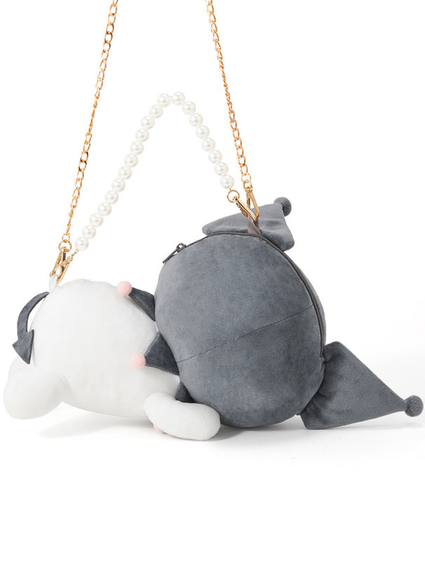 Sanrio|GRL联名限定睡睡公仔珍珠链条斜背包|约31*41*15cm