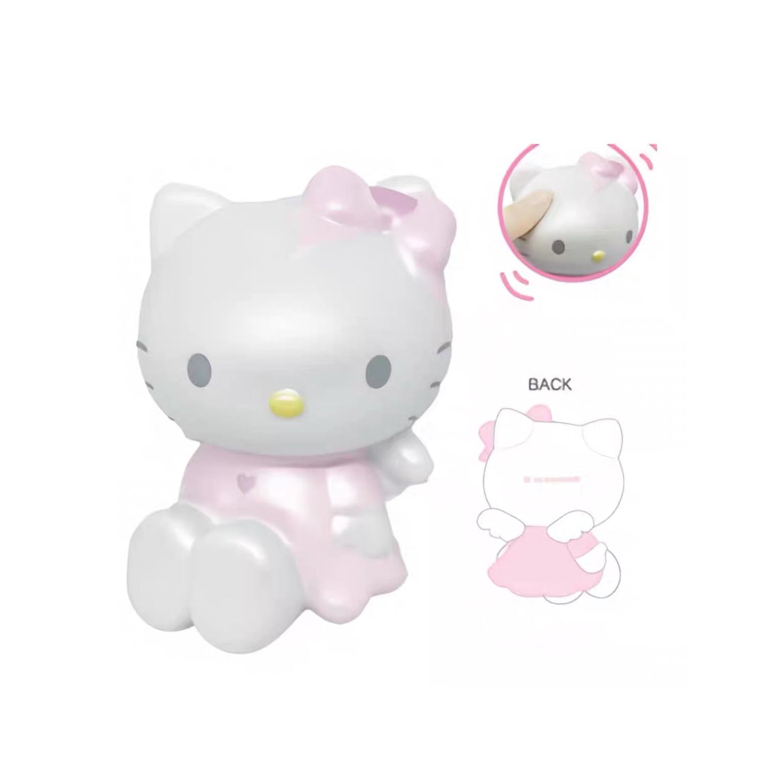 Sanrio|粉粉天使爱神珠光摆件|約103×W75×D71mm
