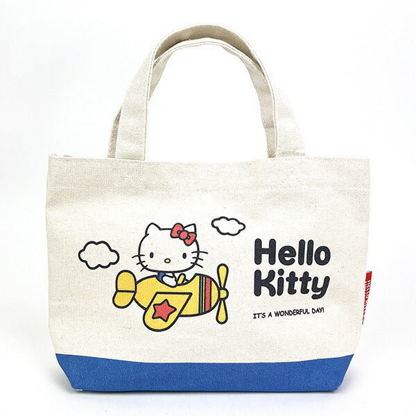 Hello kitty凯蒂猫|50周年限定kitty乘飞机较厚质感托特包/内有侧袋|约19cm×30cm×10cm