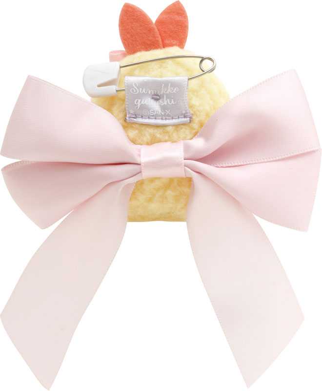 Sumikko gurashi角落生物|Sleepless Night Sumikko Magic Salon Magic Tenori Plush Brooch Ebifurai no Shippo不眠之夜系魔法石系列蝴蝶结毛绒胸针/徽章|约55×50×45mm