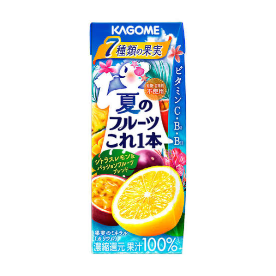 Kagome|柠檬菠萝热情果等无添加果蔬混合饮料/砂糖/甜味剂不使用|200ml【24.02.17】