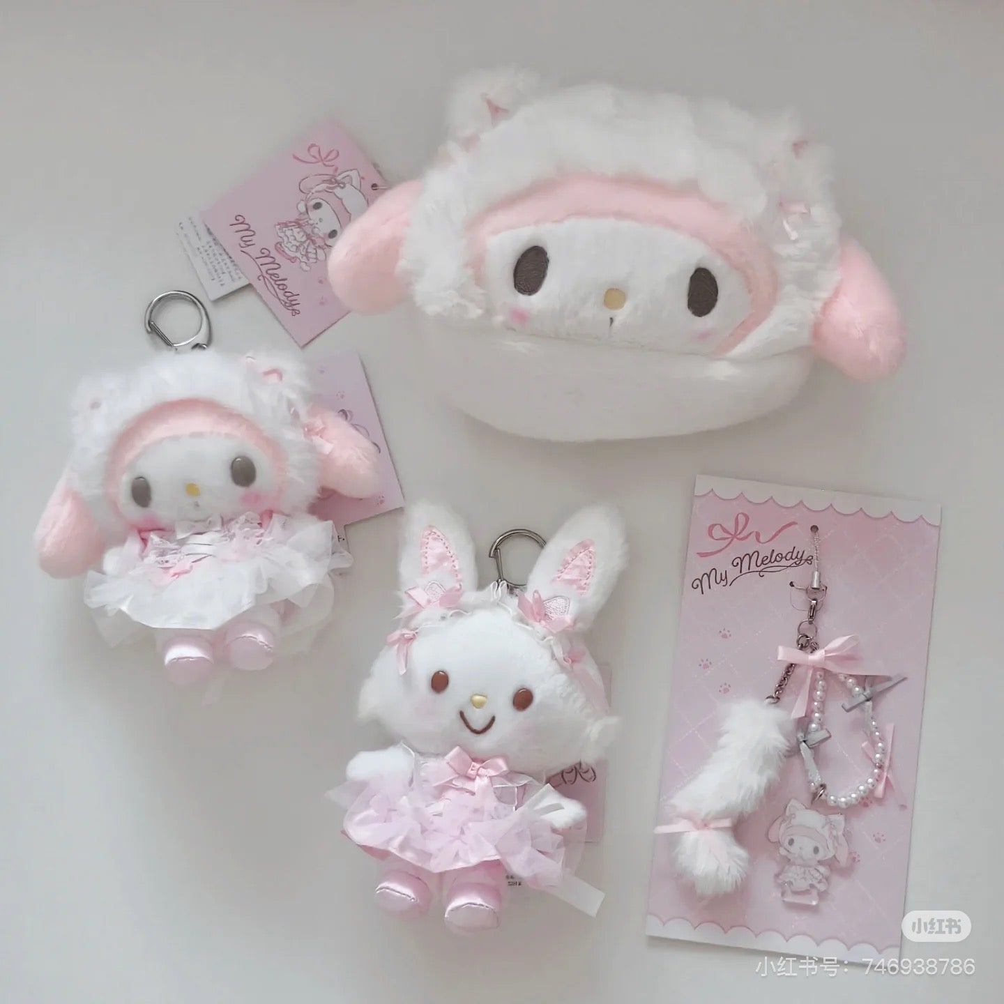 Sanrio|White Cat Ballerina Face Shaped Pouch|W14 x D6 x H10cm approx.