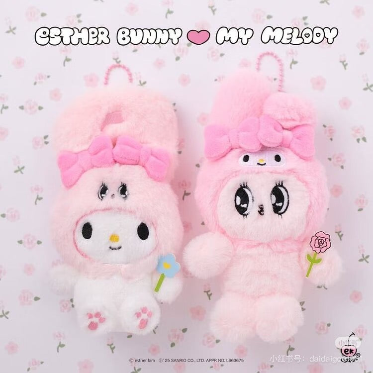 Esther Bunny|My Melody Flower Mascot Holder /Plush Keychain