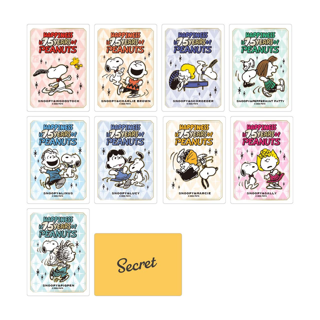 Snoopy|Peanuts 75th anniversary Clear Card Collection mystery bag/blind box/All 10 types|1pcs