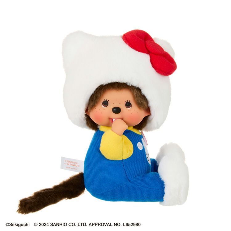 Monchhichi|Hello Kitty x Monchhichi Big Face Plush Toy|H18×W10×D7.5cm approx.
