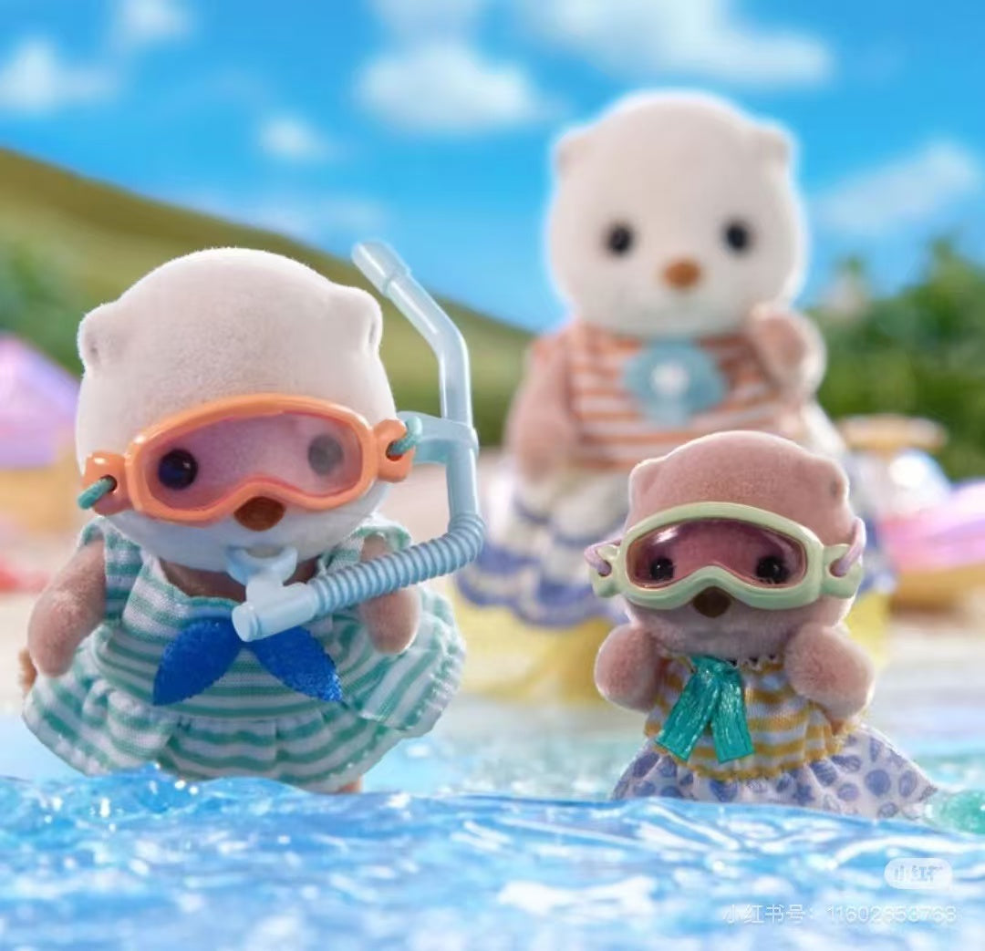 SylvanianFamilies|Sea Otter Sisters-Splashy Snorkel Set 5804