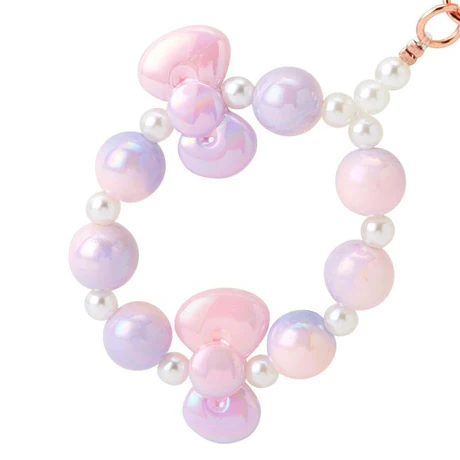 HelloKitty凯蒂猫|Keychain Key Holder Birthday 50th Fashionable Ribbons Sanrio50周年生日限定彩虹渐变偏光色蝴蝶结串珠+珍珠贝母脸型吊饰钥匙扣/挂件|约W7×D0.5×H7cm