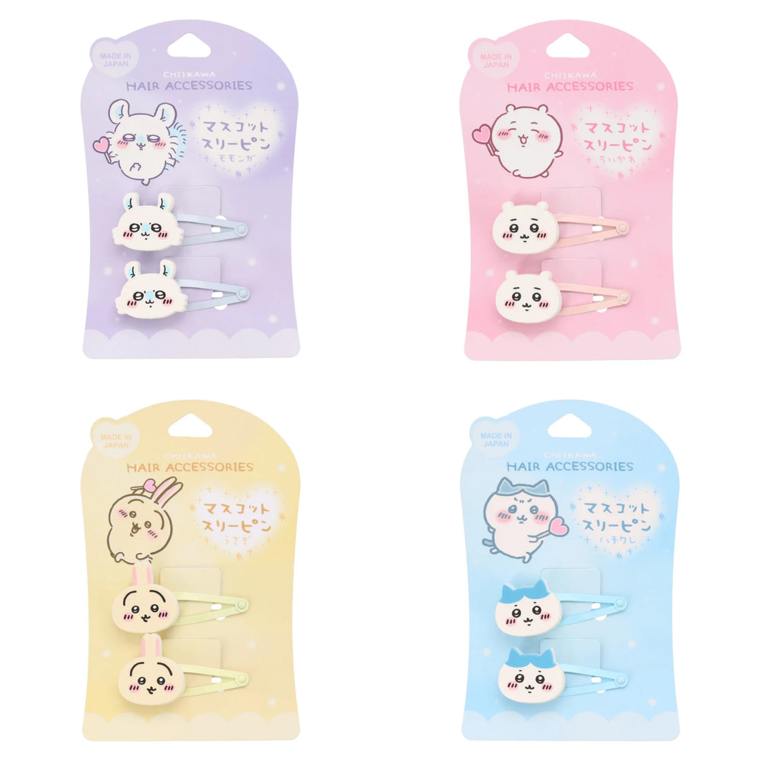 Chiikawa 吉伊卡哇|Mascot Hair Clip亚克力发夹/刘海夹/1对|约各H20×W57mm