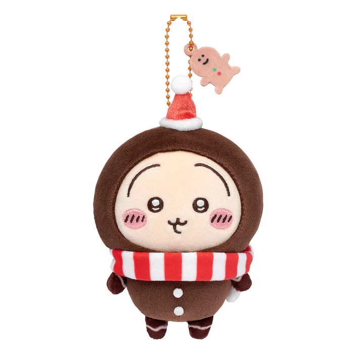 Chiikawa 吉伊卡哇|Plush Keychain 2024圣诞限定姜饼人系列毛绒挂件/包挂|约H140 x W90 x D55mm