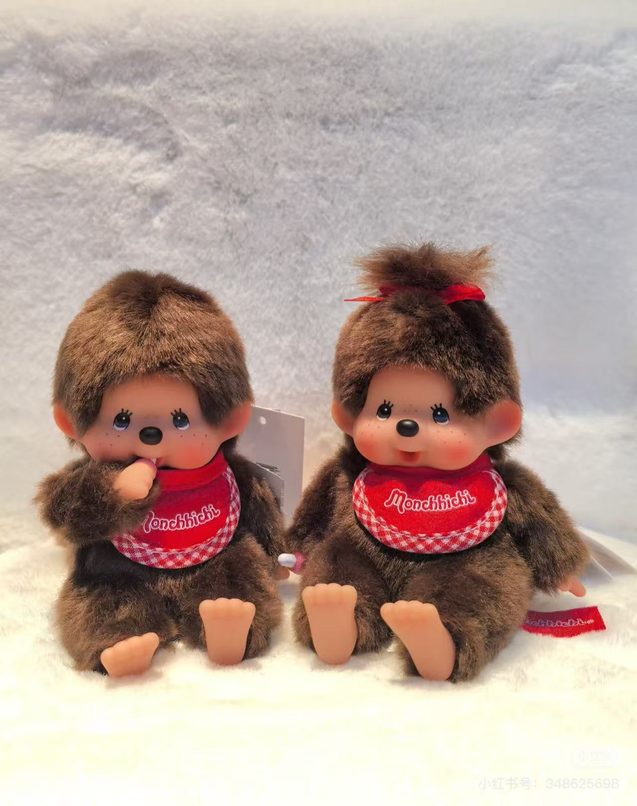 Monchhichi|Premium Standard Brown Sitting Plush Dolls/Plush Toy|M/H19 x W16 x D13 cm approx.