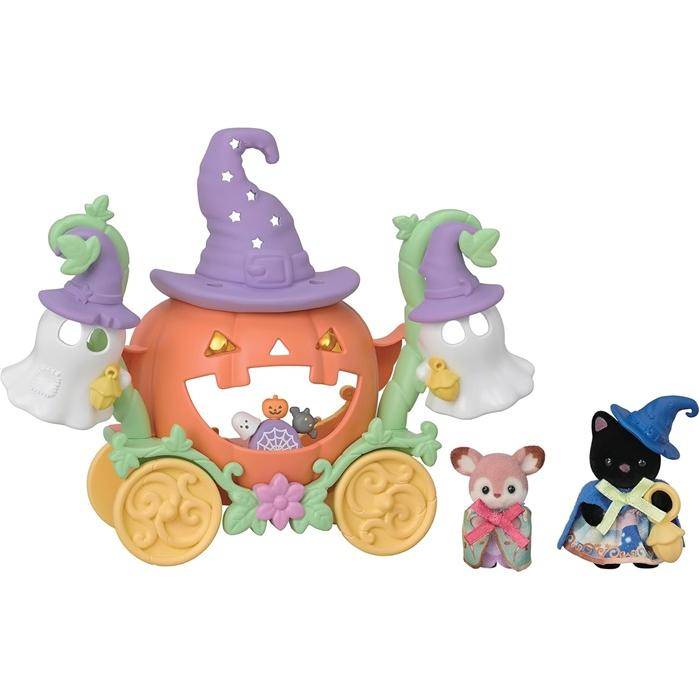 SylvanianFamilies|Seasonal Halloween Ghost and Pumpkin Carriage Set