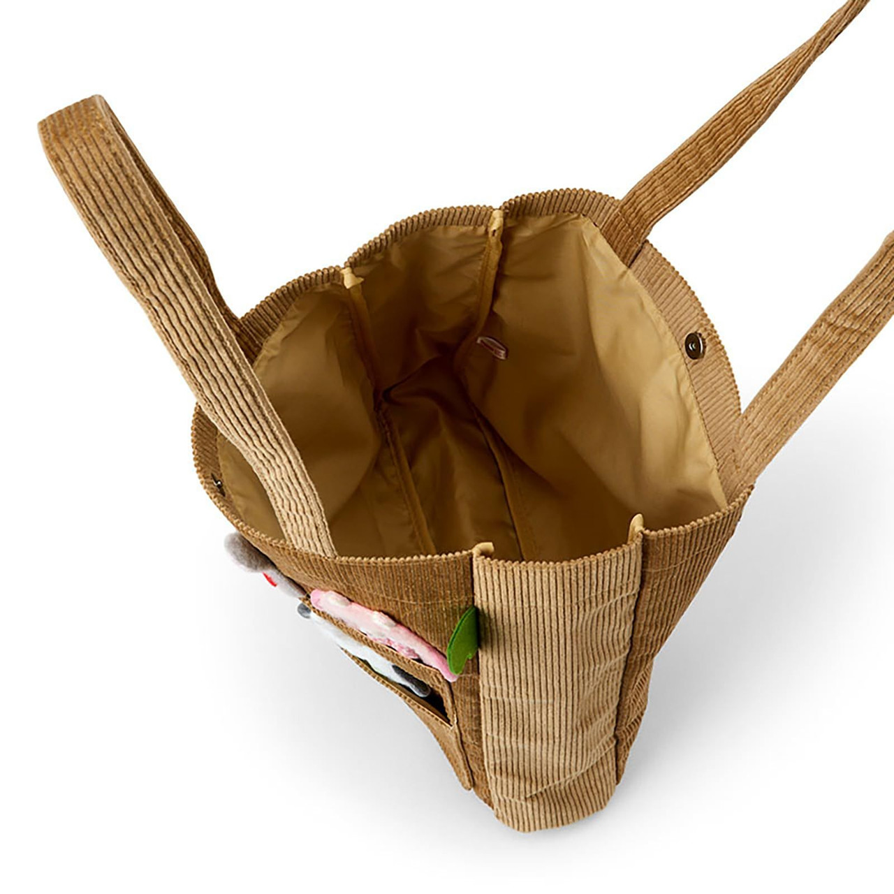 Sanrio三丽鸥|Tote Bag/Forest Small Animals秋日森林小动物系列条纹灯芯绒托特包/单肩包|约31×9×32cm