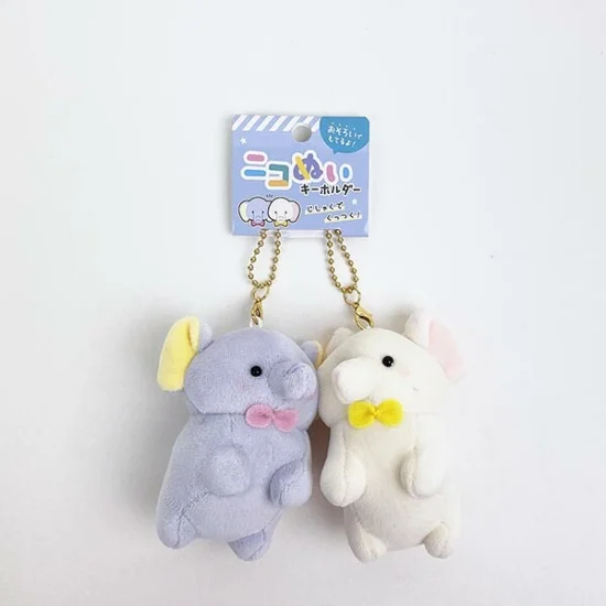 Nico Nui|Obakane Nico Nui Keychain幽幽家族可爱角色磁吸毛绒玩偶钥匙扣/挂件/1对|约15cm×13.5cm×6cm