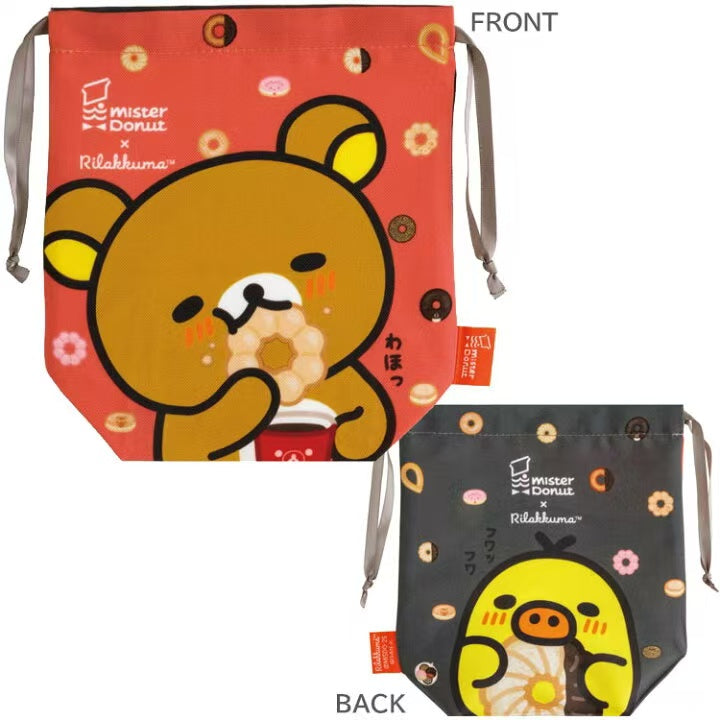 Rilakkuma|Mister Donut drawstring bag|185×170×70mm approx.