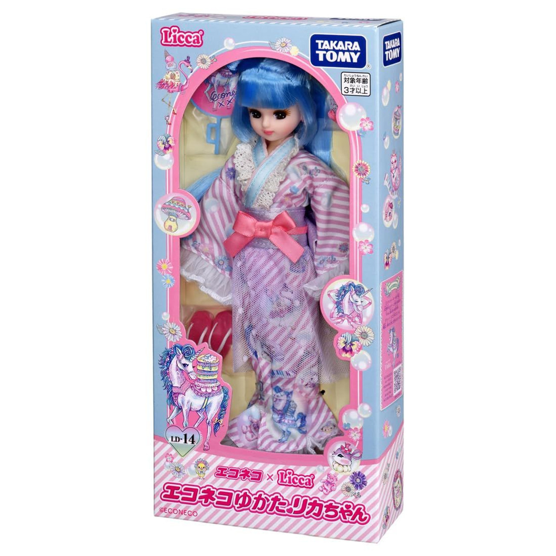 Licca|Takara Tomy Licca-chan Doll Neko Yukata Kimono |26 x 12 x 4cmapprox.