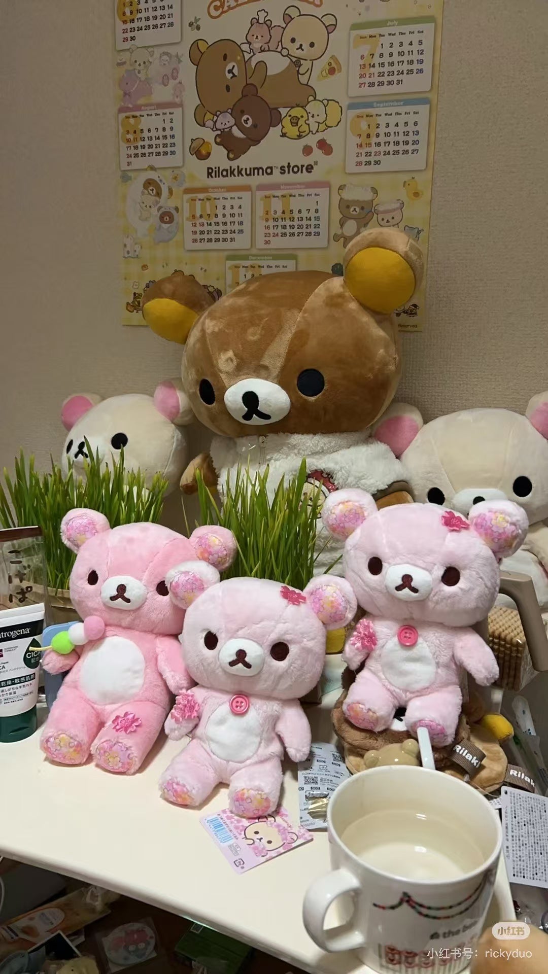 Rilakkuma|Sakura Collectible Cherry Blossom Sitting Plush Dolls/Plush Toy|160×150×90mm approx.✔️