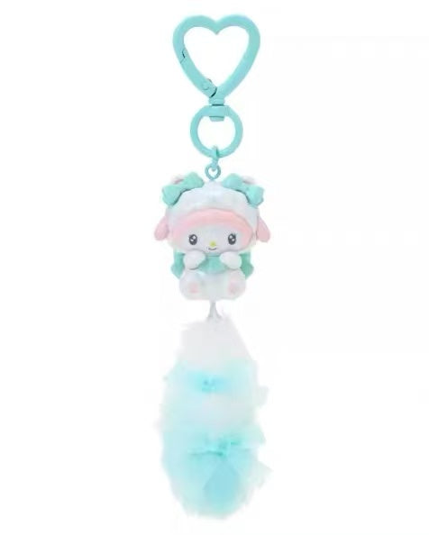 Sanrio|Milky Kitten Dangling Tail Mascot Strap /Plush Keychain|3.5×2.5×10.5cm approx.