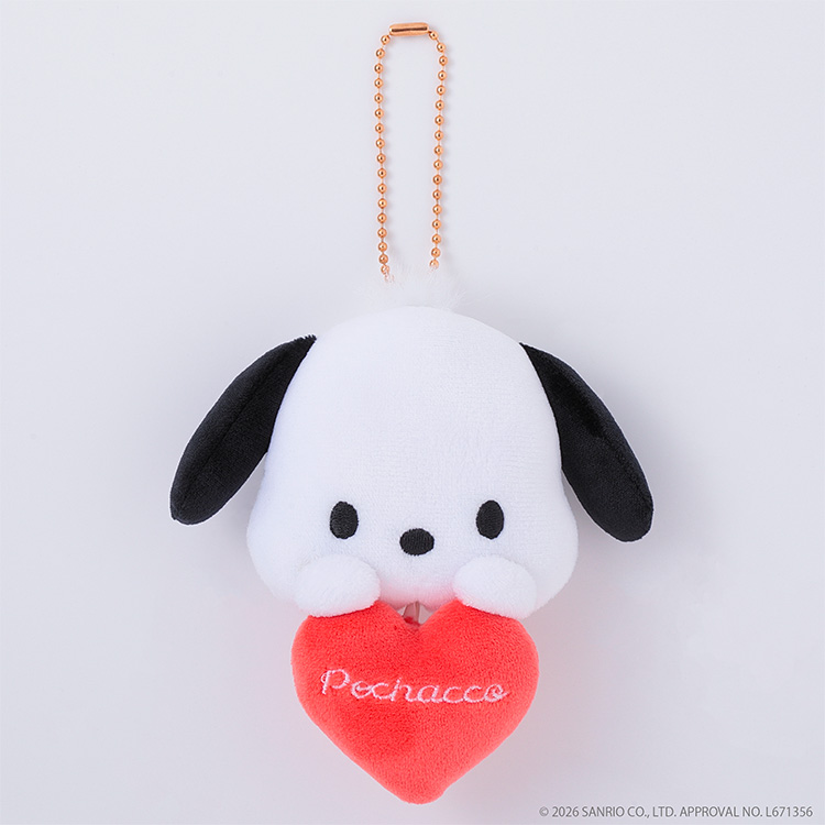 Sanrio|Heart Tape Measure Mascot Holder /Plush Keychain|W6.5 × H7.5 cm approx.