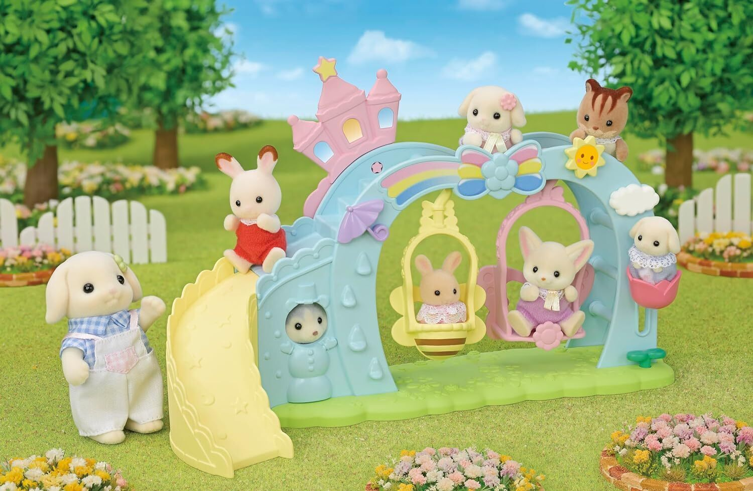 SylvanianFamilies|Nursery Swing+Milk Rabbit-5745