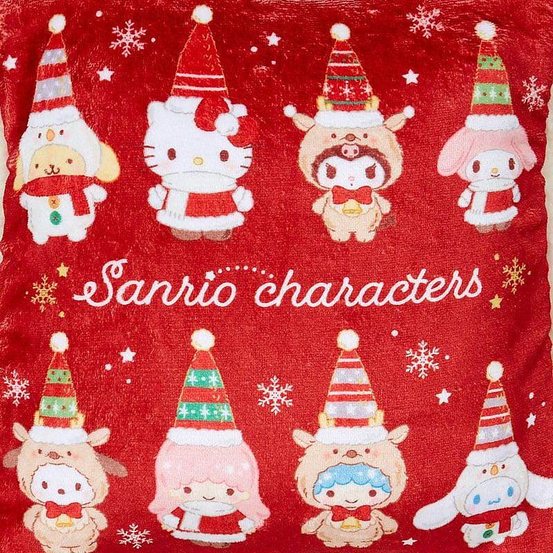 Sanrio三丽鸥|Cushion Blanket - Christmas 2024圣诞限定可收纳加绒加厚盖毯丝绒抱枕/靠垫/正反面都可爱|约105×1×70cm