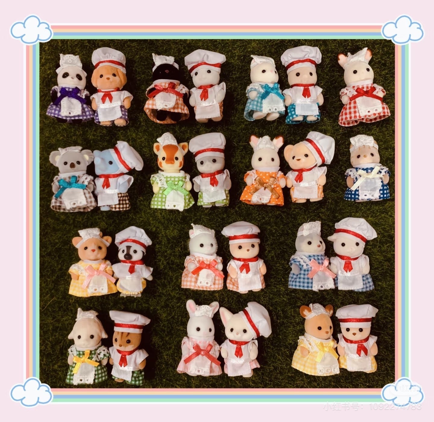 SylvanianFamilies|FOREST KITCHEN BABY CHOCOLATE RABBIT WAITRESS Red