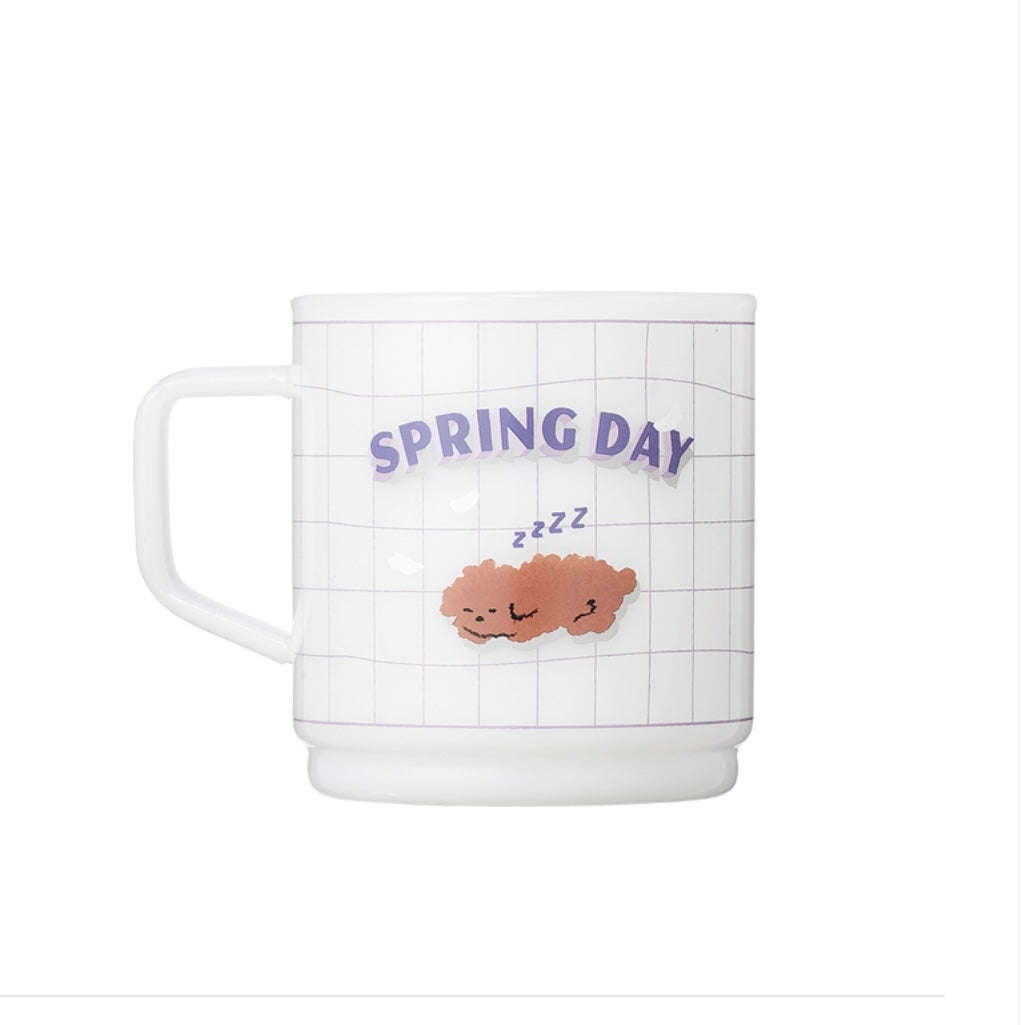 Starbucks星巴克|2023春夏田园小花限定半透明玻璃瞌睡小狗杯|300ml