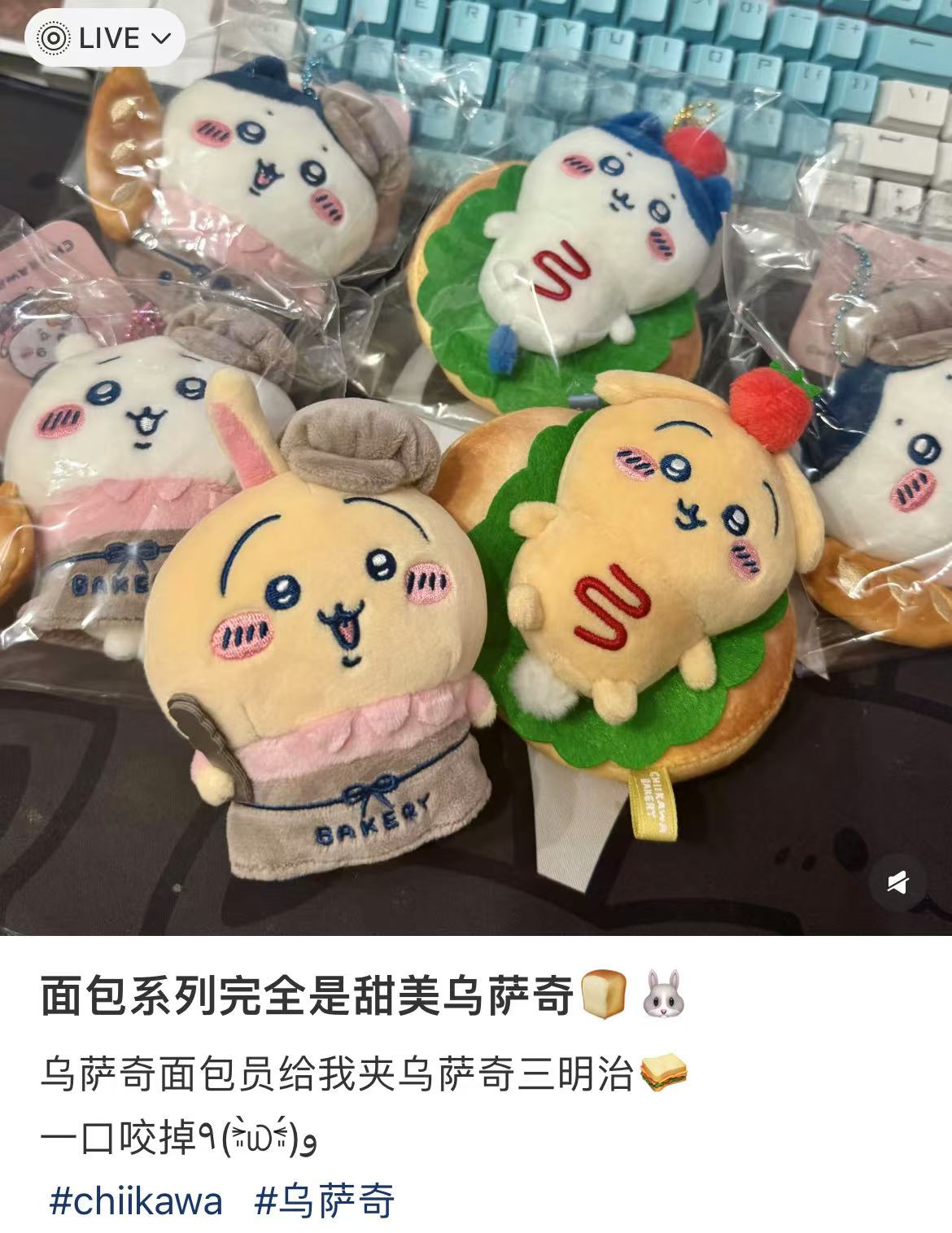 【limit 1】chiikawa|Bakery Sandwich Mascot Holder /Plush Keychain|H120 x W100 x D70mm approx.