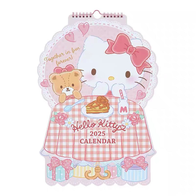 Sanrio三丽鸥|Original Die-cut Calendar - Hello Kitty / 2025年可爱造型日历/挂历|约29.7×1×41.9cm