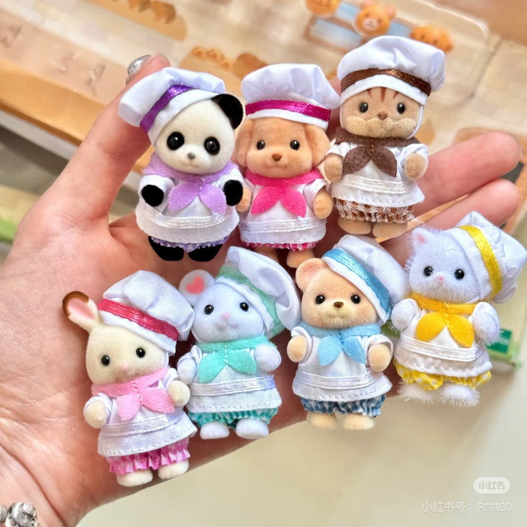 【store available/ limit 1】SylvanianFamilies|Lively Baby Bakery Chef 7 Baby Dolls Set