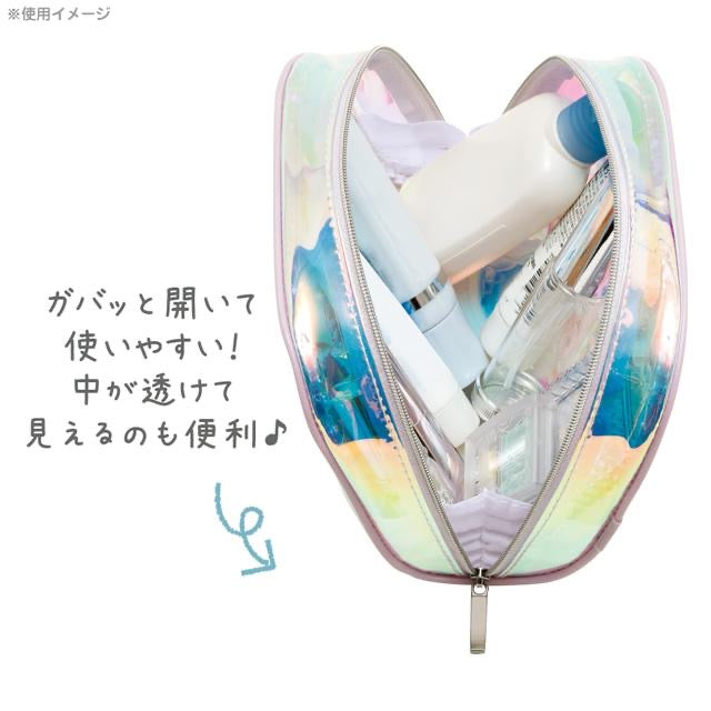 Sumikko gurashi角落生物|白熊的故乡系列五光十色人鱼底色化妆包/背后也超可爱|約H120×W170×D50mm