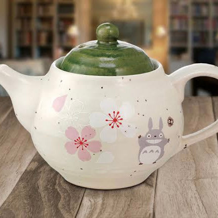 My neighbor totoro|吉卜力宫崎骏龙猫和风樱花日本制美浓烧陶器/陶瓷茶壶|約12.8×12.8 x 8 cm