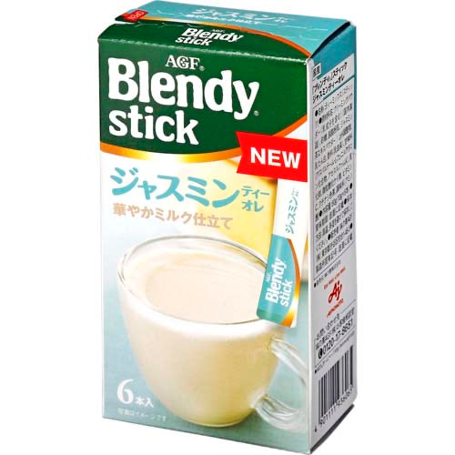 AGF|Blendy stick茉香奶茶速溶粉/茉莉茶香气/热水冲半杯后加入半杯冰牛奶|6支【24.06.30】