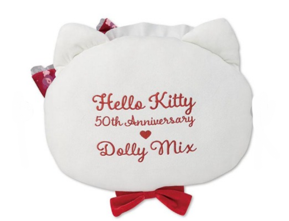 HelloKitty凯蒂猫|avail联名Hello Kitty×Dolly mix凯蒂猫脸型星星眼草莓蕾丝蝴蝶结抱枕/靠垫/正反面都可爱|约34×45cm