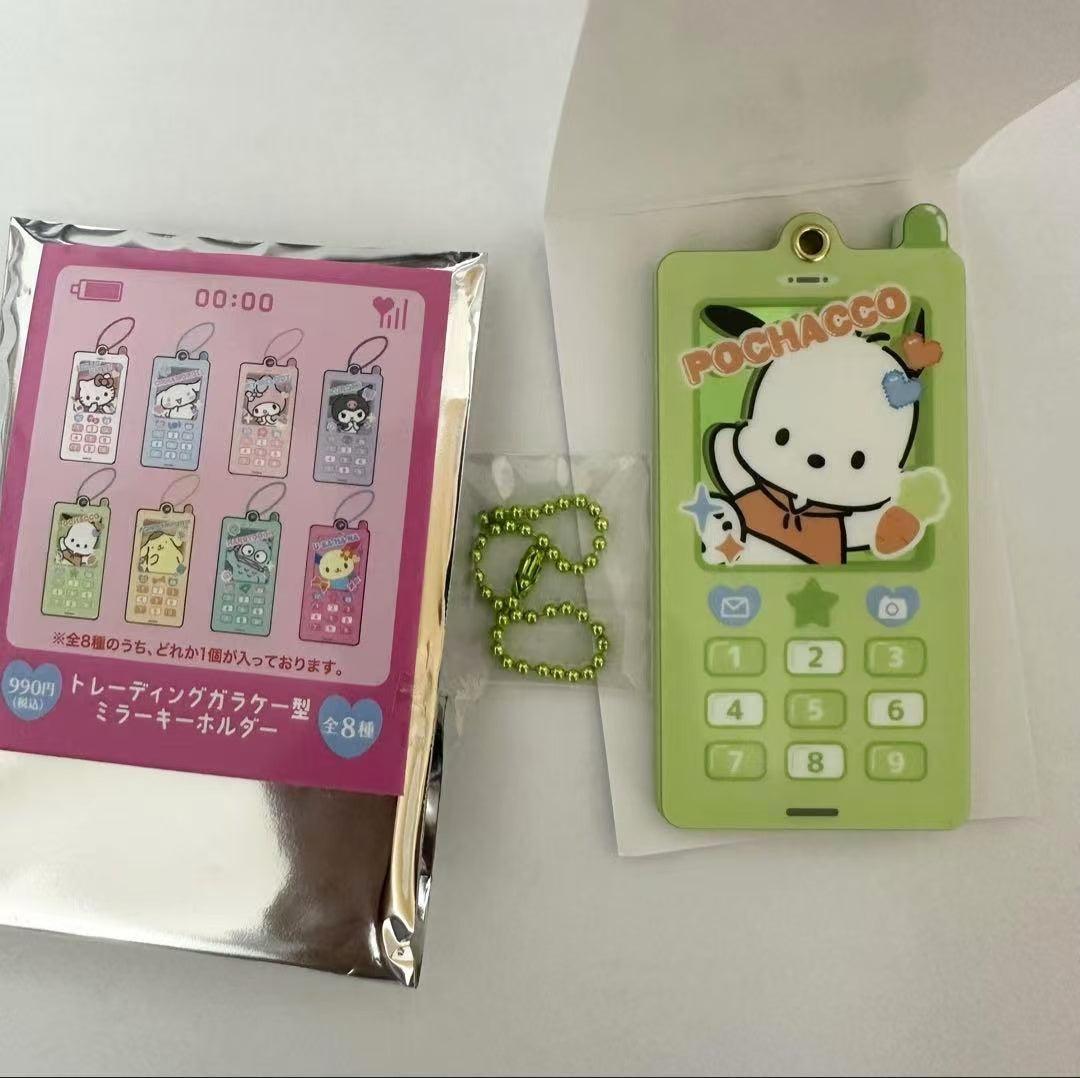 Sanrio|Trading flip-phone-style mirror keychain mystery bag/blind box/All 8 types|1pcs