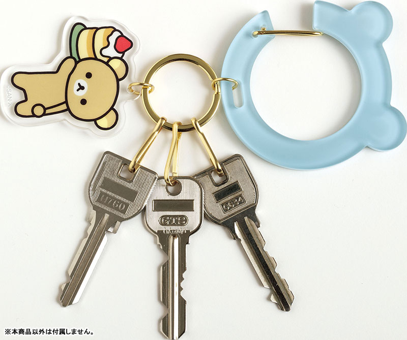 Rilakkuma轻松熊|Favorite Things Carabiner Key最喜欢的东西系列亚克力吊饰金属钥匙扣挂件/有3个挂钩|约160×85mm