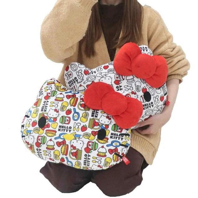 Hello kitty凯蒂猫|50周年限定kitty大脸印抱枕|约42×13×31cm