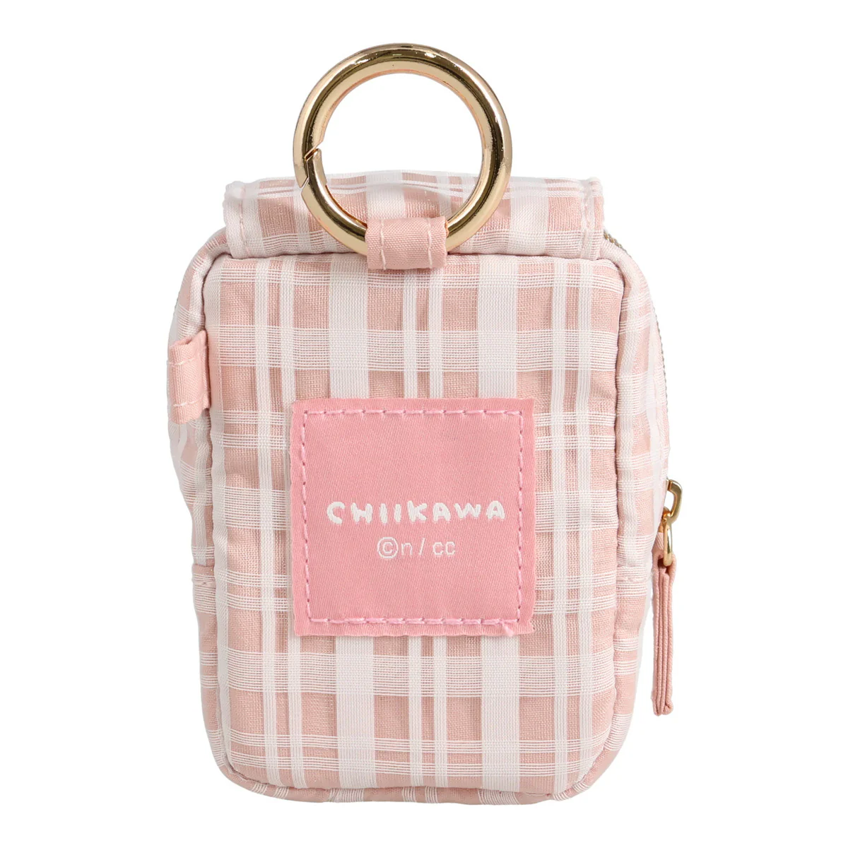 chiikawa|Check Series Mini Pouch with Carabiner|H90 x W65 x D40mm approx.