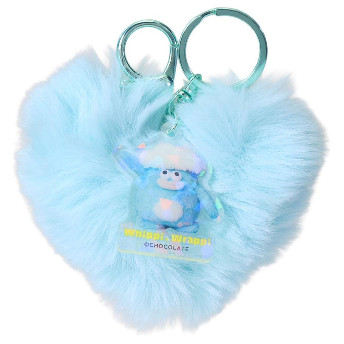 Whippi & Rappi|Heart-Shaped Fur Mascot Holder /Plush Keychain|H80 x W100 x D50mm approx.